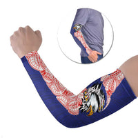 American Samoa Flag Day Arm Sleeves Tribal Tattoo with Eagle Blue-Red LT03 Set of 2 Blue - Polynesian Pride