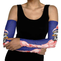 American Samoa Flag Day Arm Sleeves Tribal Tattoo with Eagle Blue-Red LT03 - Polynesian Pride