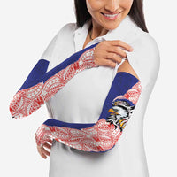 American Samoa Flag Day Arm Sleeves Tribal Tattoo with Eagle Blue-Red LT03 - Polynesian Pride