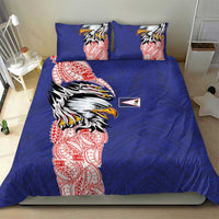 American Samoa Flag Day Bedding Set Tribal Tattoo with Eagle Blue-Red LT03 - Polynesian Pride