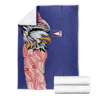 American Samoa Flag Day Blanket Tribal Tattoo with Eagle Blue-Red LT03 - Polynesian Pride