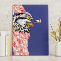 American Samoa Flag Day Canvas Wall Art Tribal Tattoo with Eagle Blue-Red