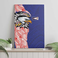 American Samoa Flag Day Canvas Wall Art Tribal Tattoo with Eagle Blue-Red