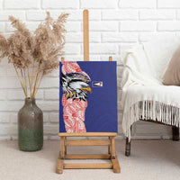 American Samoa Flag Day Canvas Wall Art Tribal Tattoo with Eagle Blue-Red
