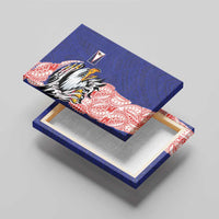 American Samoa Flag Day Canvas Wall Art Tribal Tattoo with Eagle Blue-Red