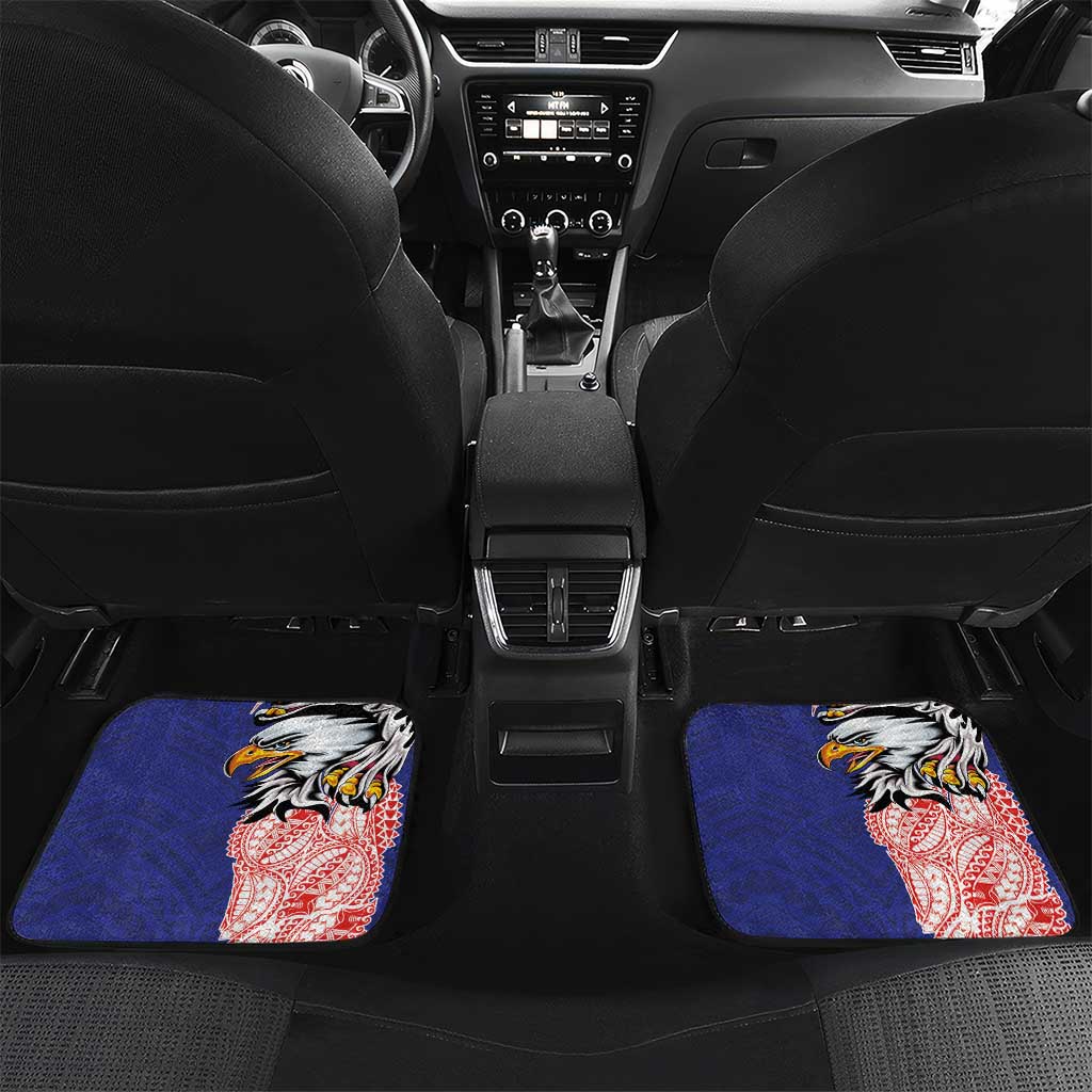 American Samoa Flag Day Car Mats Tribal Tattoo with Eagle Blue-Red
