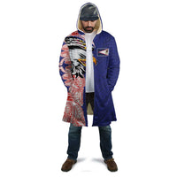 American Samoa Flag Day Cloak Tribal Tattoo with Eagle Blue-Red