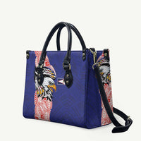 American Samoa Flag Day Leather Bag Tribal Tattoo with Eagle Blue-Red