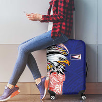 American Samoa Flag Day Luggage Cover Tribal Tattoo with Eagle Blue-Red LT03 - Polynesian Pride
