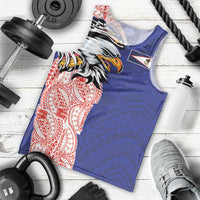 American Samoa Flag Day Men Tank Top Tribal Tattoo with Eagle Blue-Red LT03 - Polynesian Pride