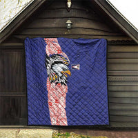 American Samoa Flag Day Quilt Tribal Tattoo with Eagle Blue-Red