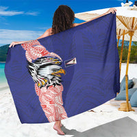 American Samoa Flag Day Sarong Tribal Tattoo with Eagle Blue-Red LT03 One Size 44 x 66 inches Blue - Polynesian Pride