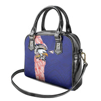 American Samoa Flag Day Shoulder Handbag Tribal Tattoo with Eagle Blue-Red