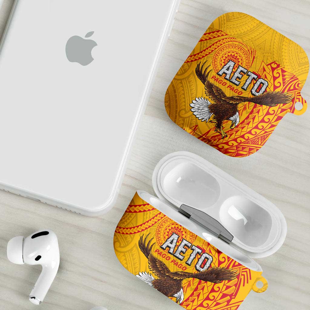 American Samoa Flag Day AirPods Case Fautasi Race Pago Pago-Aeto Eagle Wings Tribal Style LT03 - Polynesian Pride