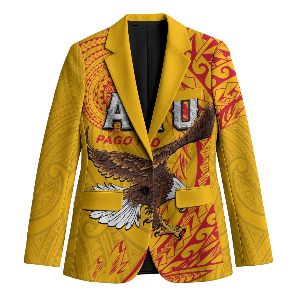 Personalised American Samoa Flag Day Blazer Fautasi Race Pago Pago-Aeto Eagle Wings Tribal Style