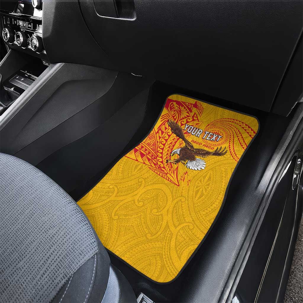 Personalised American Samoa Flag Day Car Mats Fautasi Race Pago Pago-Aeto Eagle Wings Tribal Style LT03 - Polynesian Pride