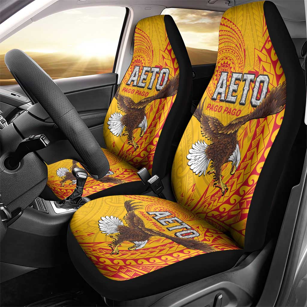 American Samoa Flag Day Car Seat Cover Fautasi Race Pago Pago-Aeto Eagle Wings Tribal Style LT03 - Polynesian Pride