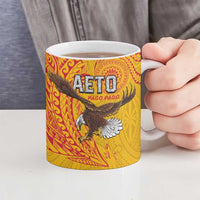 American Samoa Flag Day Ceramic Mug Fautasi Race Pago Pago-Aeto Eagle Wings Tribal Style