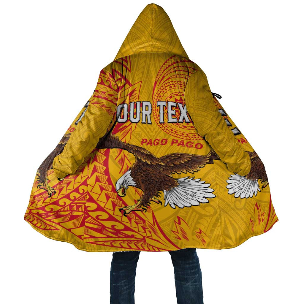 Personalised American Samoa Flag Day Cloak Fautasi Race Pago Pago-Aeto Eagle Wings Tribal Style