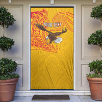Personalised American Samoa Flag Day Door Cover Fautasi Race Pago Pago-Aeto Eagle Wings Tribal Style LT03 Multicolor - Polynesian Pride