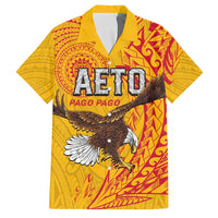 Personalised American Samoa Flag Day Family Matching Short Sleeve Bodycon Dress and Hawaiian Shirt Fautasi Race Pago Pago-Aeto Eagle Wings Tribal Style LT03 Dad's Shirt - Short Sleeve Multicolor - Polynesian Pride