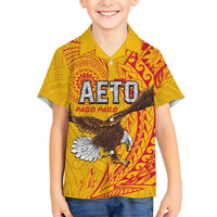 Personalised American Samoa Flag Day Family Matching Summer Maxi Dress and Hawaiian Shirt Fautasi Race Pago Pago-Aeto Eagle Wings Tribal Style LT03 Son's Shirt Multicolor - Polynesian Pride