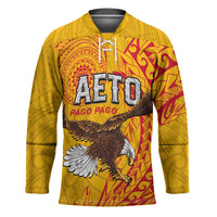 Personalised American Samoa Flag Day Hockey Jersey Fautasi Race Pago Pago-Aeto Eagle Wings Tribal Style LT03 Unisex Multicolor - Polynesian Pride