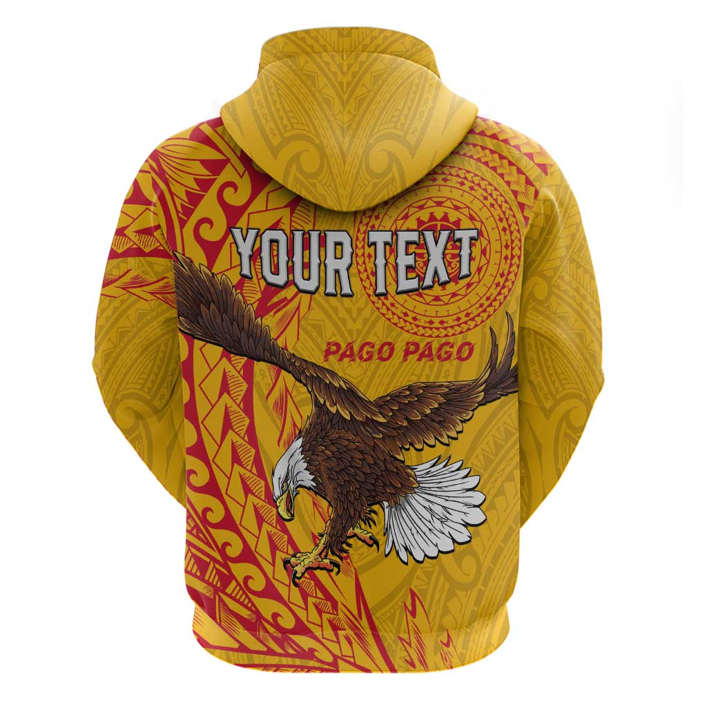 Personalised American Samoa Flag Day Hoodie Fautasi Race Pago Pago-Aeto Eagle Wings Tribal Style LT03 - Polynesian Pride