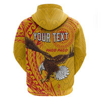 Personalised American Samoa Flag Day Hoodie Fautasi Race Pago Pago-Aeto Eagle Wings Tribal Style LT03 - Polynesian Pride