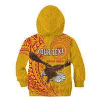 Personalised American Samoa Flag Day Kid Hoodie Fautasi Race Pago Pago-Aeto Eagle Wings Tribal Style LT03 - Polynesian Pride