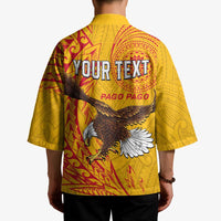 Personalised American Samoa Flag Day Kimono Fautasi Race Pago Pago-Aeto Eagle Wings Tribal Style