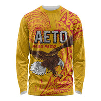 Personalised American Samoa Flag Day Long Sleeve Shirt Fautasi Race Pago Pago-Aeto Eagle Wings Tribal Style LT03 Unisex Multicolor - Polynesian Pride