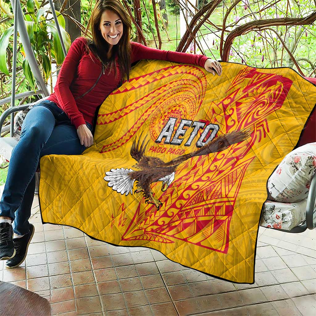 American Samoa Flag Day Quilt Fautasi Race Pago Pago-Aeto Eagle Wings Tribal Style
