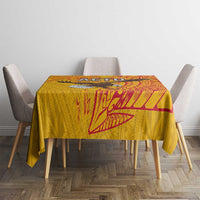 American Samoa Flag Day Tablecloth Fautasi Race Pago Pago-Aeto Eagle Wings Tribal Style