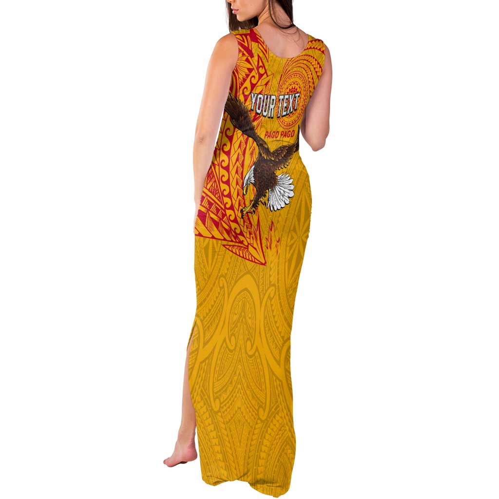 Personalised American Samoa Flag Day Tank Maxi Dress Fautasi Race Pago Pago-Aeto Eagle Wings Tribal Style LT03 - Polynesian Pride