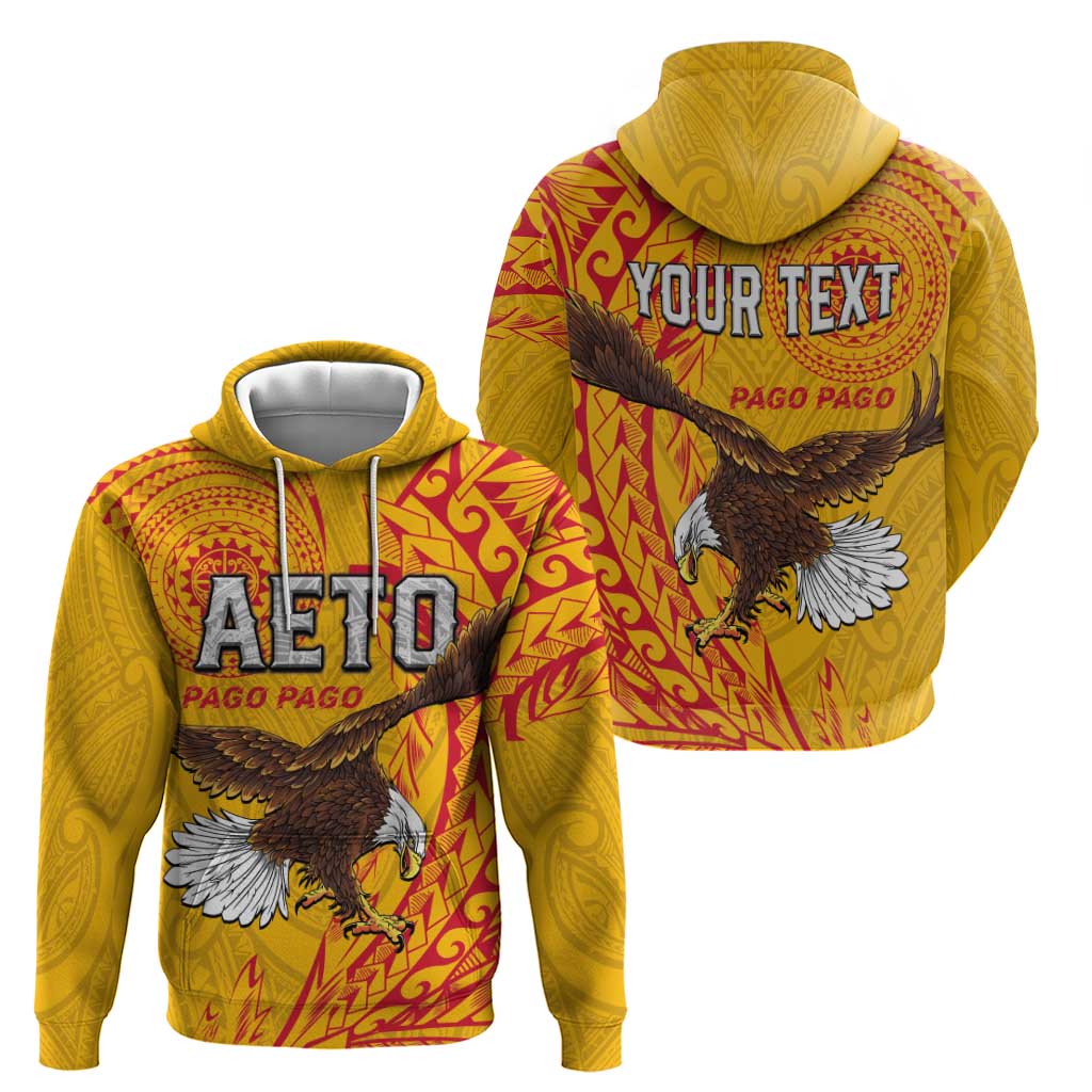Personalised American Samoa Flag Day Zip Hoodie Fautasi Race Pago Pago-Aeto Eagle Wings Tribal Style LT03 - Polynesian Pride