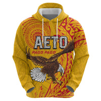 Personalised American Samoa Flag Day Zip Hoodie Fautasi Race Pago Pago-Aeto Eagle Wings Tribal Style LT03 - Polynesian Pride