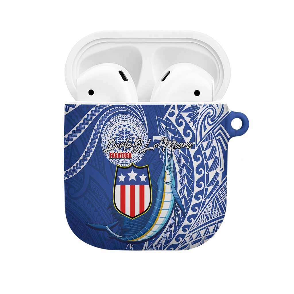 American Samoa Flag Day AirPods Case Fautasi Race Fagatogo-Iseula O Le Moana Sailfish Tribal Style