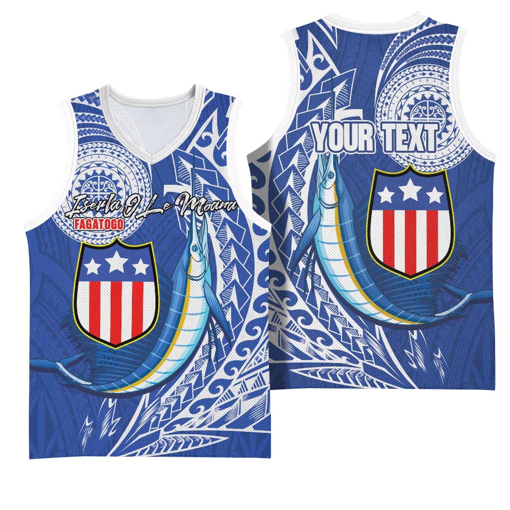 Personalised American Samoa Flag Day Basketball Jersey Fautasi Race Fagatogo-Iseula O Le Moana Sailfish Tribal Style LT03 - Polynesian Pride