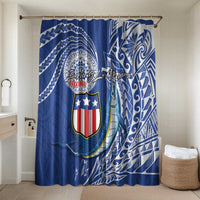 American Samoa Flag Day Bathroom Set Fautasi Race Fagatogo-Iseula O Le Moana Sailfish Tribal Style