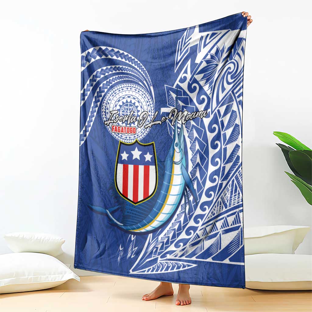American Samoa Flag Day Blanket Fautasi Race Fagatogo-Iseula O Le Moana Sailfish Tribal Style
