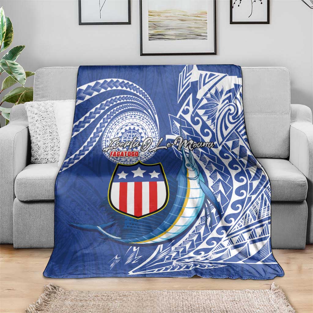 American Samoa Flag Day Blanket Fautasi Race Fagatogo-Iseula O Le Moana Sailfish Tribal Style