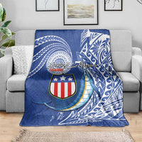 American Samoa Flag Day Blanket Fautasi Race Fagatogo-Iseula O Le Moana Sailfish Tribal Style