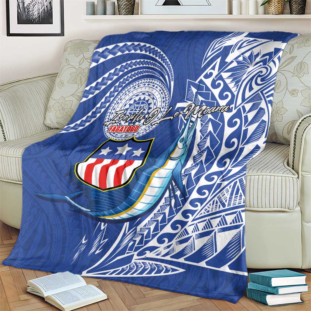 American Samoa Flag Day Blanket Fautasi Race Fagatogo-Iseula O Le Moana Sailfish Tribal Style