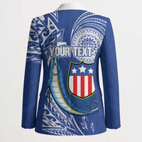 Personalised American Samoa Flag Day Blazer Fautasi Race Fagatogo-Iseula O Le Moana Sailfish Tribal Style