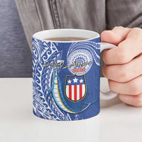 American Samoa Flag Day Ceramic Mug Fautasi Race Fagatogo-Iseula O Le Moana Sailfish Tribal Style LT03 - Polynesian Pride