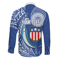 Personalised American Samoa Flag Day Family Matching Puletasi and Hawaiian Shirt Fautasi Race Fagatogo-Iseula O Le Moana Sailfish Tribal Style LT03 - Polynesian Pride