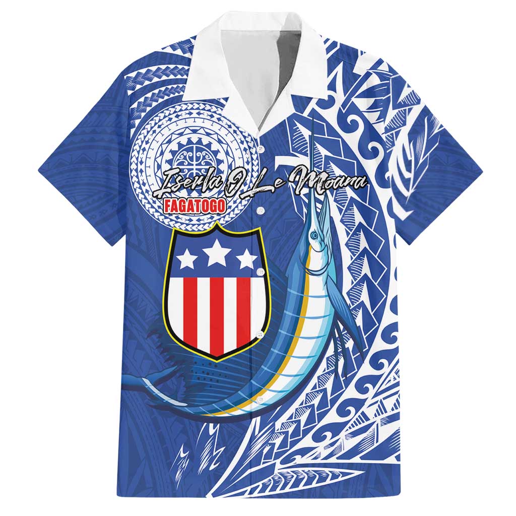 Personalised American Samoa Flag Day Hawaiian Shirt Fautasi Race Fagatogo-Iseula O Le Moana Sailfish Tribal Style