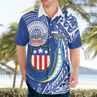 Personalised American Samoa Flag Day Hawaiian Shirt Fautasi Race Fagatogo-Iseula O Le Moana Sailfish Tribal Style