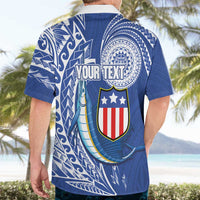 Personalised American Samoa Flag Day Hawaiian Shirt Fautasi Race Fagatogo-Iseula O Le Moana Sailfish Tribal Style